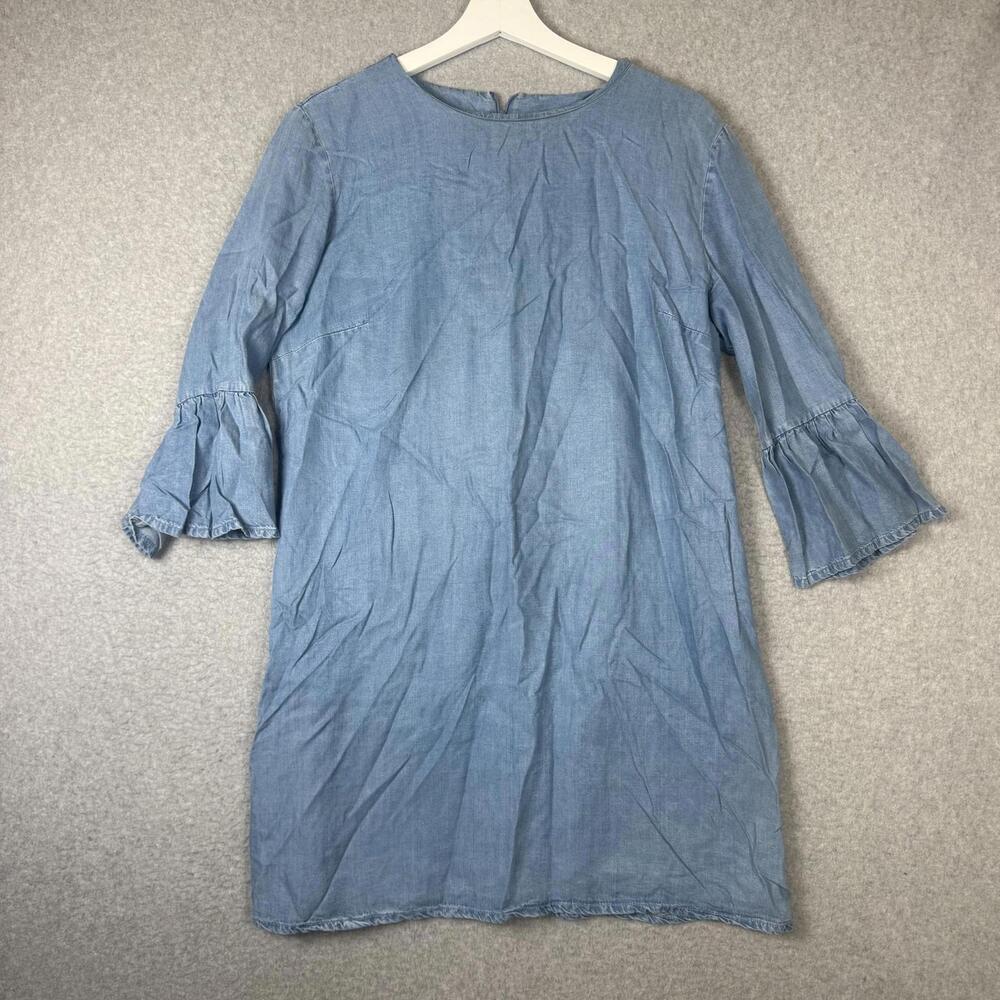 Zara Woman Premium Denim Collection Women Large A Line Knee Length Dress Lyocell
